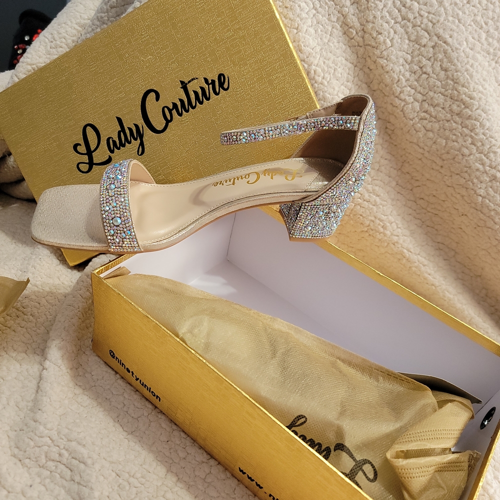 Lady Couture Sparkling Beige Heels